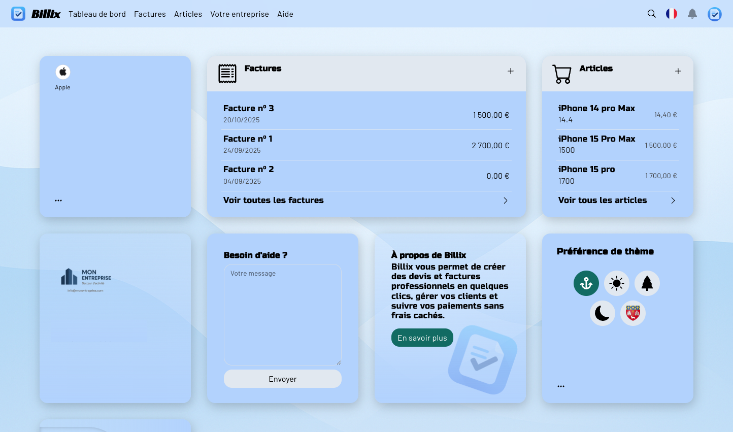 Billix — outil de facturation en ligne
