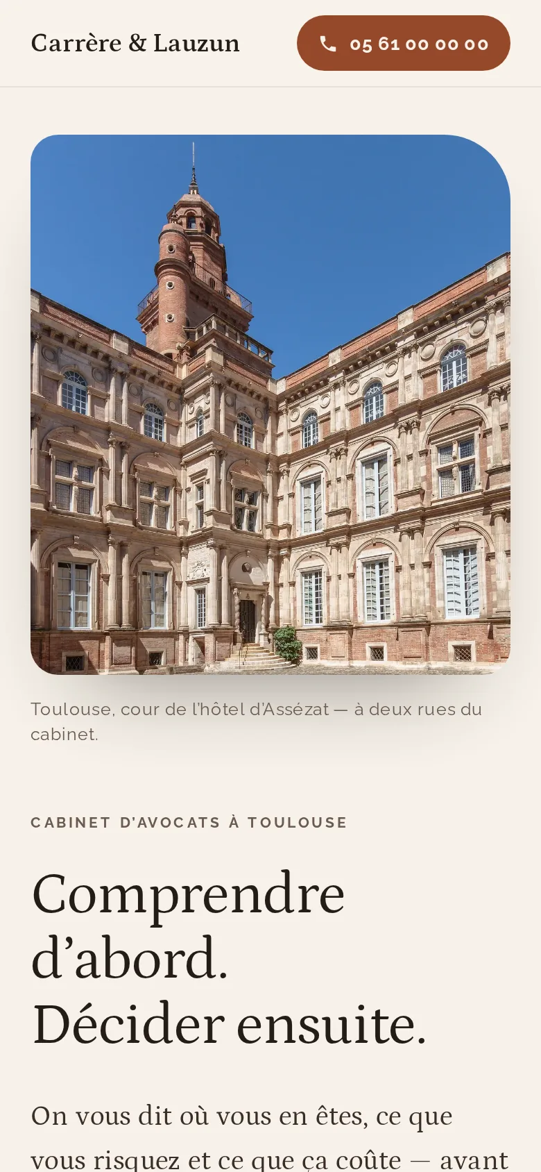 Le modèle « Cabinet d'avocats » sur un téléphone