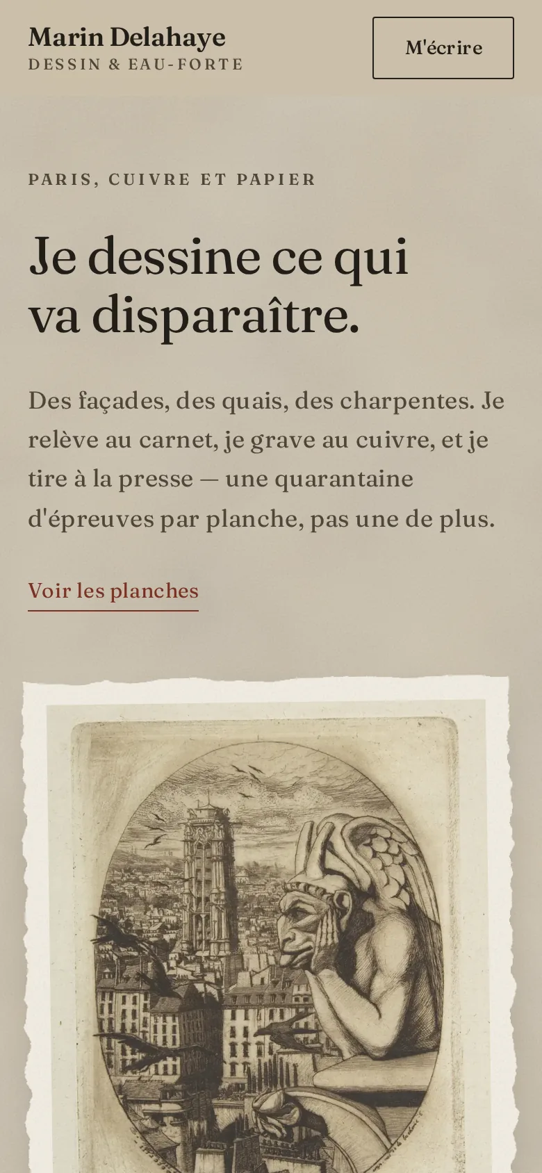 Le modèle « Artiste dessinateur » sur un téléphone