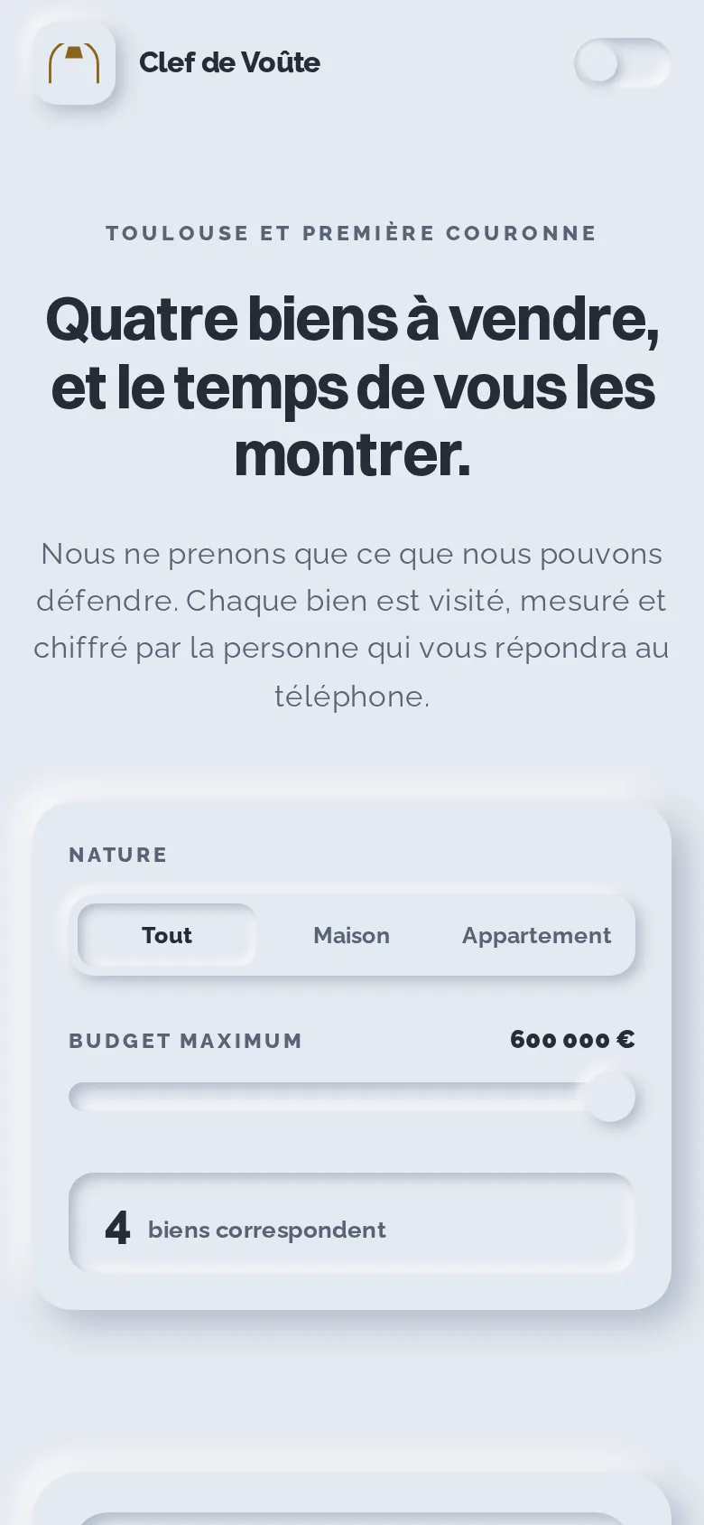 Le modèle « Agence immobilière » sur un téléphone