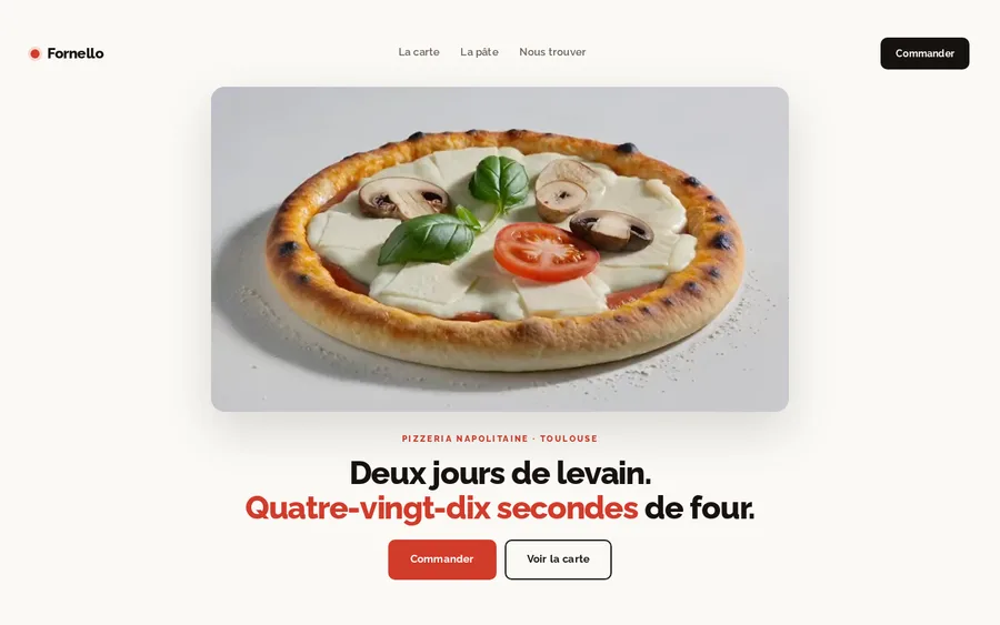 Le modèle pizzaiolo sur écran
