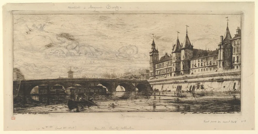 Le Pont-au-Change, eau-forte de Charles Meryon