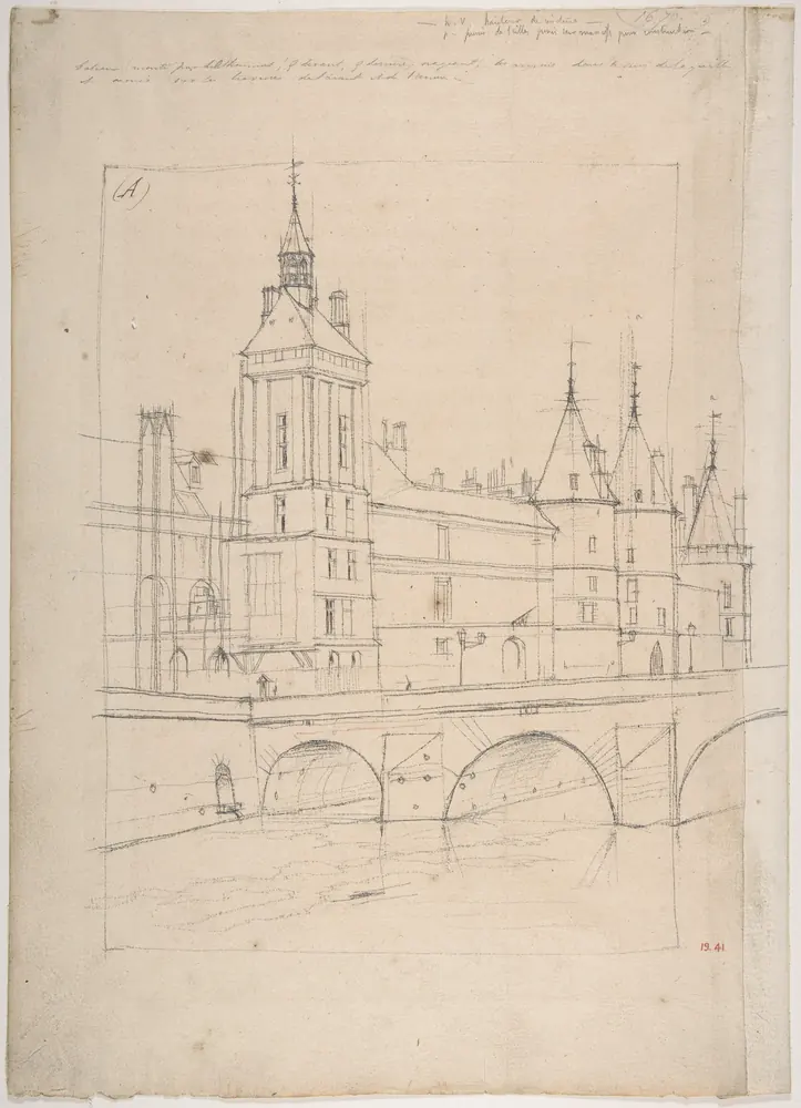 La Tour de l'Horloge, étude, eau-forte de Charles Meryon